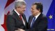 Foto : Kanadsk premir Stephen Harper a f Eurpskej komisie Jos Manuel Barroso.